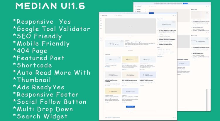 [FREE] Median UI V1.6 Premium Blogger Template