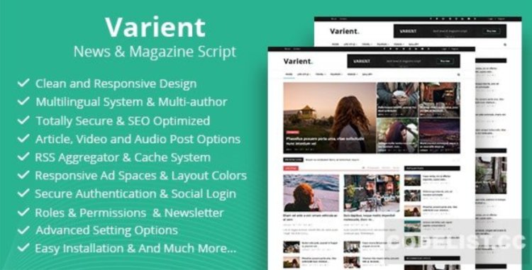 Varient - News & Magazine Script  v1.9 Free Unlimited Domain
